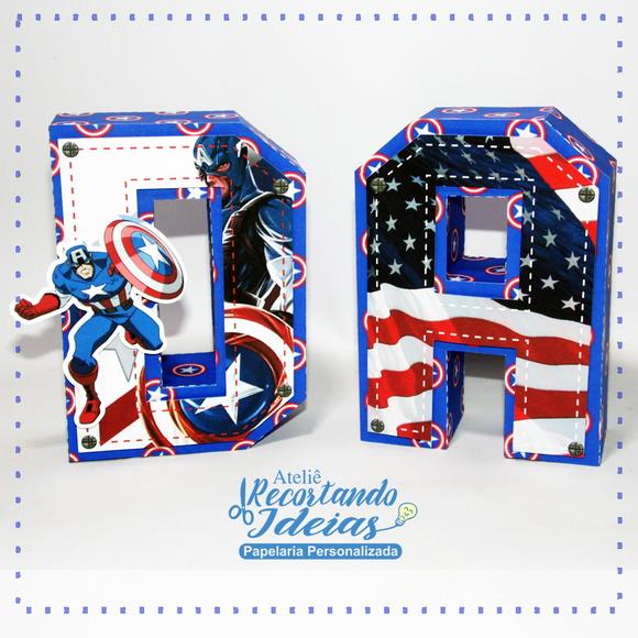 Letras 3d Capitão América