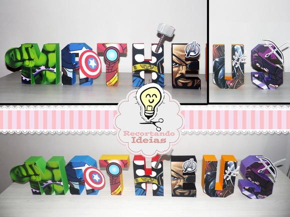 Letras 3D - Os vingadores