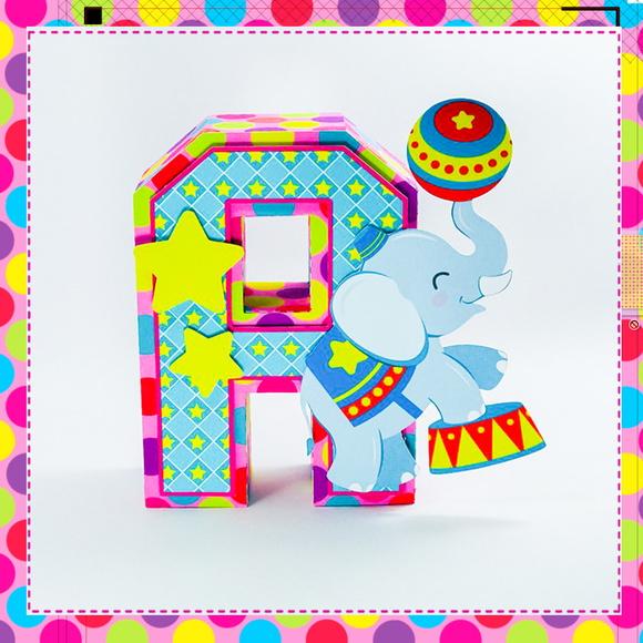 Letras 3d circo rosa