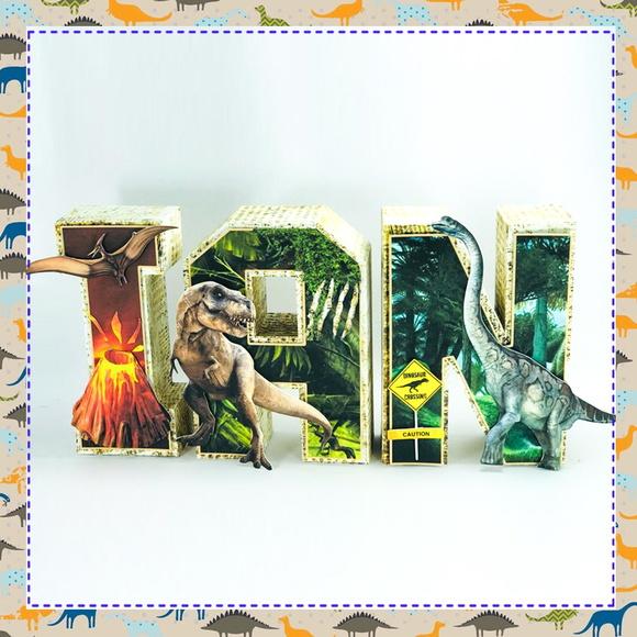 Letras 3d dinossauros - Jurassic Park e World