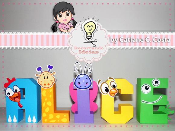 Letras 3d galinha pintadinha