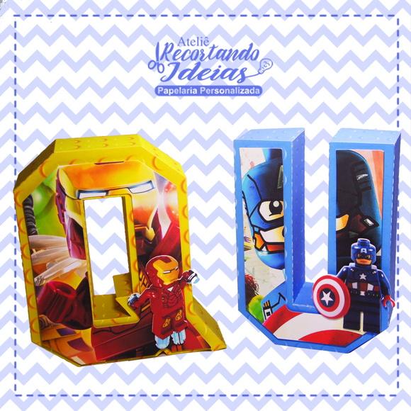 Letras 3d Lego Vingadores