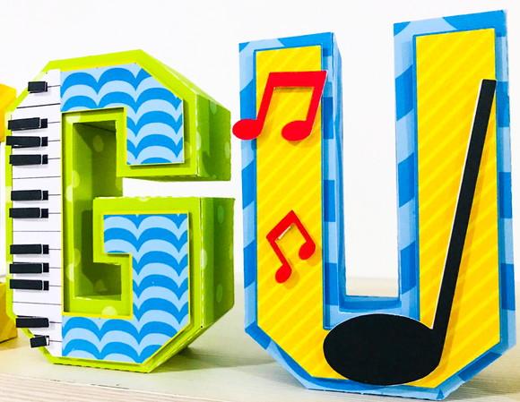 Letras 3d instrumentos musicais