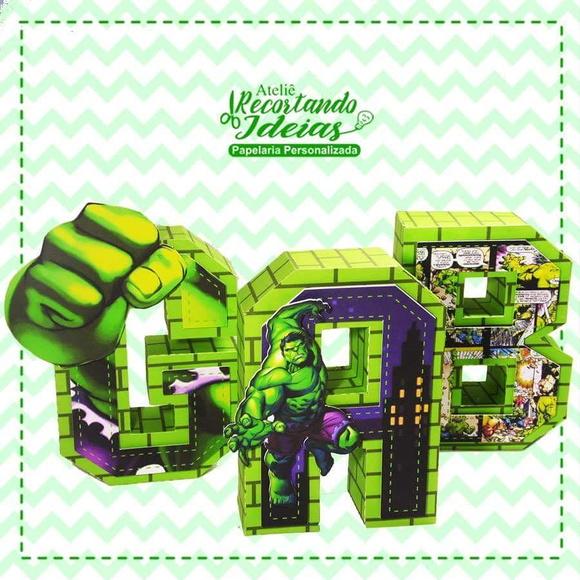 Letras 3D Hulk Vingadores