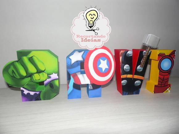 Letras 3D Os Vingadores