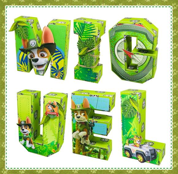 Letras 3d Patrulha Canina Tracker - Selva