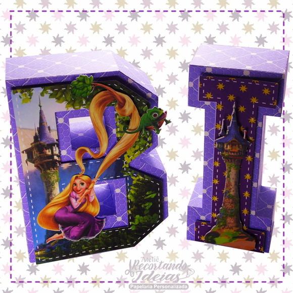 Letras 3d Rapunzel - Enrolados