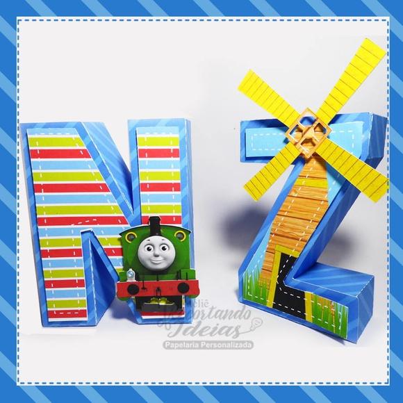 Letras 3D Thomas e seus Amigos