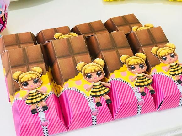 lol confeitaria - caixinha barra de chocolate lol