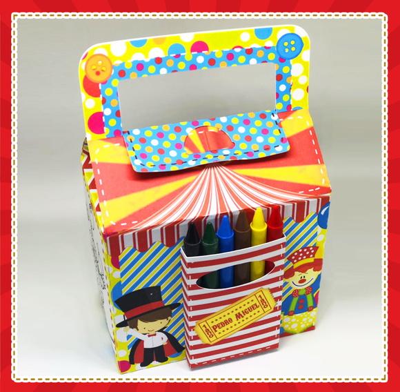 Maletinha de Lembrança para Colorir Circo