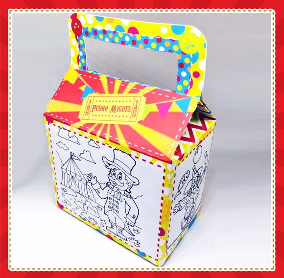 Maletinha de Lembrança para Colorir Circo