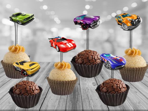 Topper carrinhos - 100 unidades
