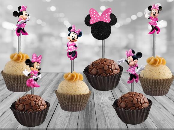 Topper Minnie Rosa - 100 unidades
