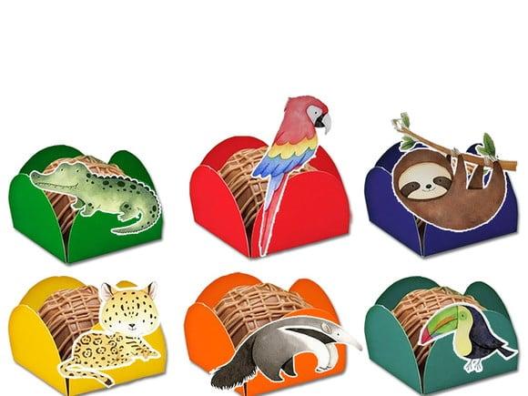 Forminhas para Doces Animais da Floresta Amazônica