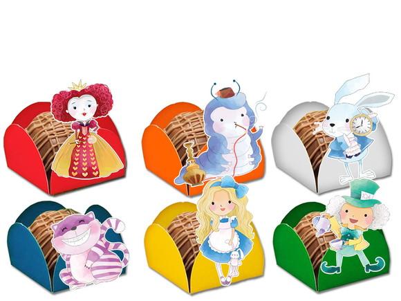 Forminhas para Doces Alice no País das Maravilhas Aquarelado
