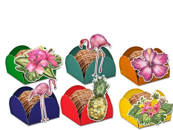 Forminhas para Doces Flamingos e Abacaxi - Tropical