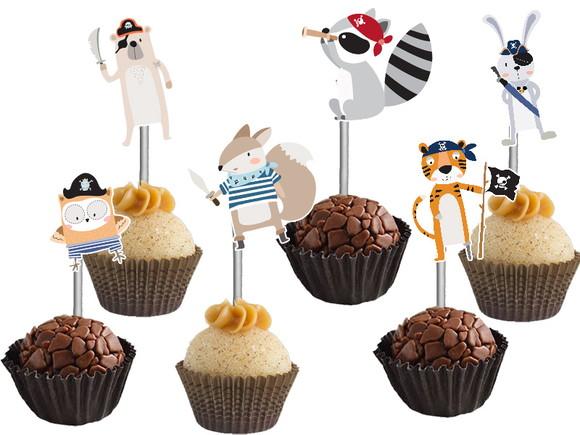Topper para Docinhos Animais Piratas