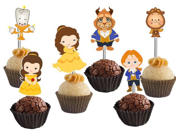 Topper para Docinhos Bela e a Fera Baby