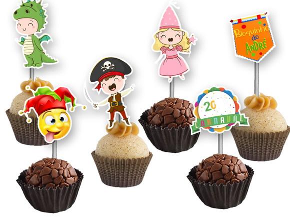 Topper para Docinhos Bloquinho Carnaval
