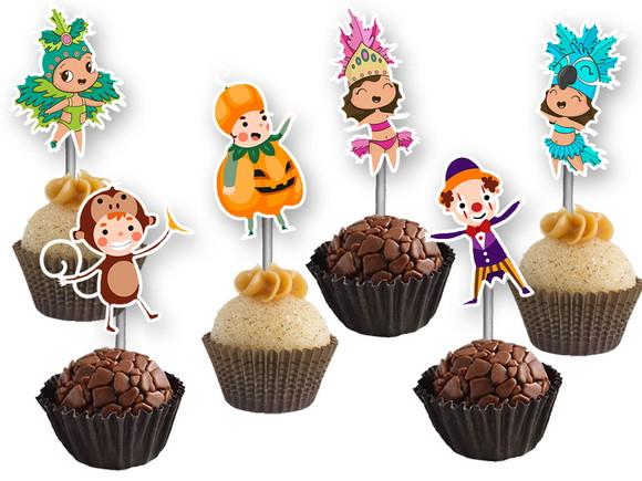 Topper para Docinhos Carnaval Bloquinho