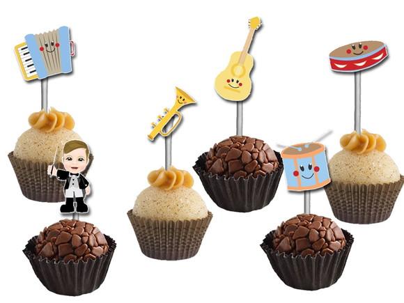 Topper para Docinhos Instrumentos Musicais