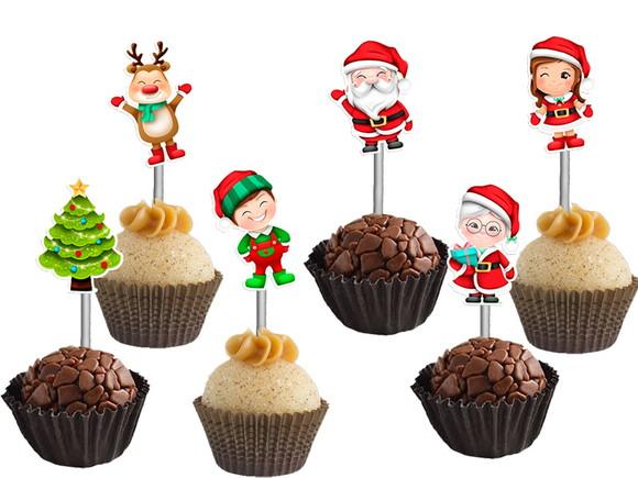 Topper para Docinhos Natal Aquarela