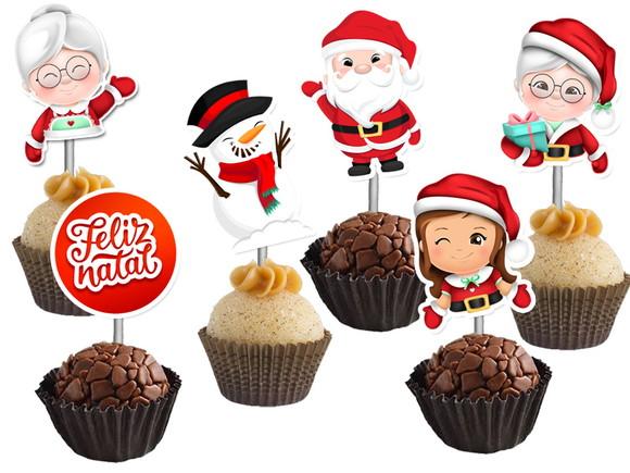 Topper para Docinhos Papai Noel Natal