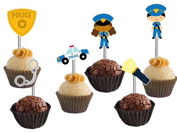 Topper para Docinhos Policia