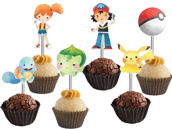 Topper para Docinhos Pokemon Aquarela