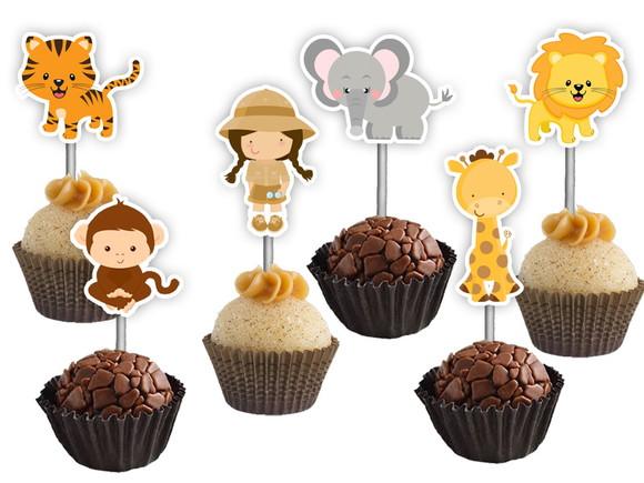 Topper para Docinhos Safari Menina