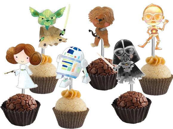 Topper para Docinhos Star Wars Aquarelado