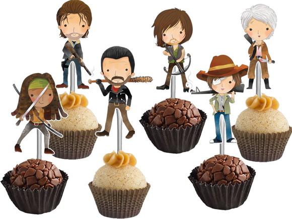 Topper para Docinhos The Walking Dead Aquarelado