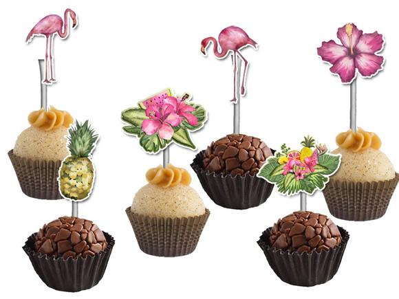 Topper para Docinhos Tropical Aquarela