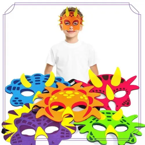 máscaras dinossauros - kit com 12 unidades