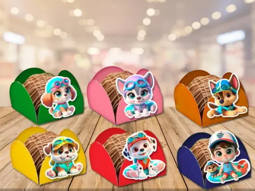 Forminhas para Doces Pool Party Patrulha Canina 3d