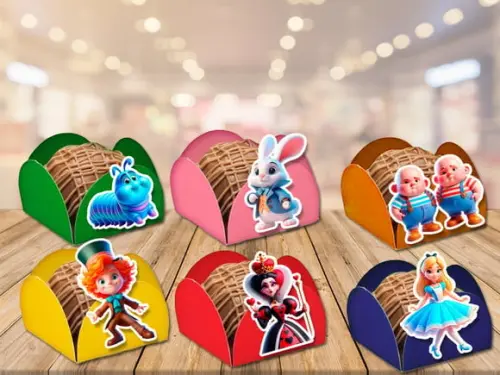 Forminhas para Doces Alice no País das Maravilhas