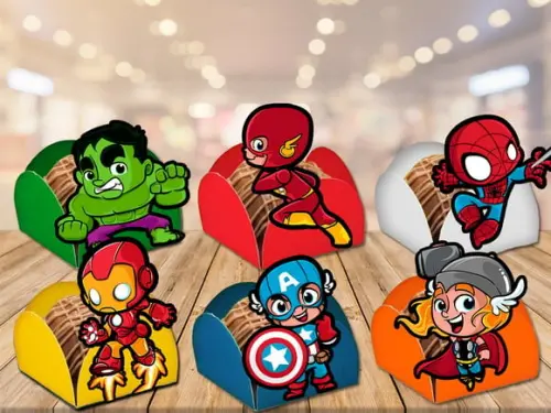 Forminhas de Heróis - Vingadores e Liga da Justiça