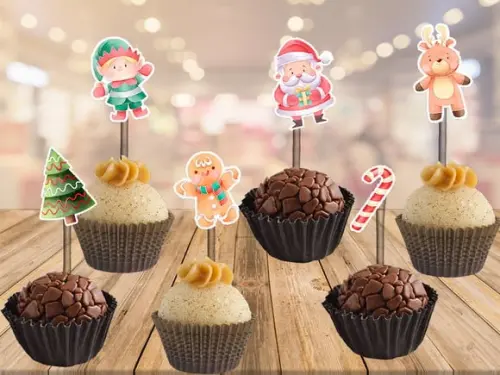 Topper de Natal para Brigadeiros