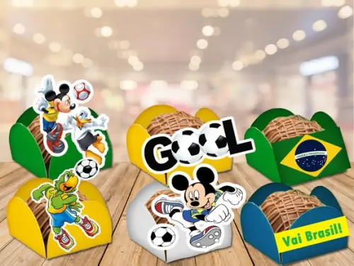 Kit Festa Da Copa - Forminhas Do Brasil Do Mickey