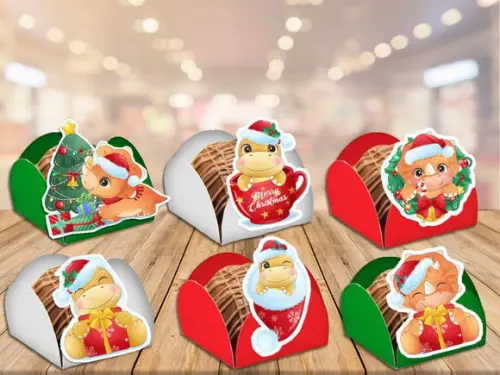 Forminhas de Natal Dinossauros Baby