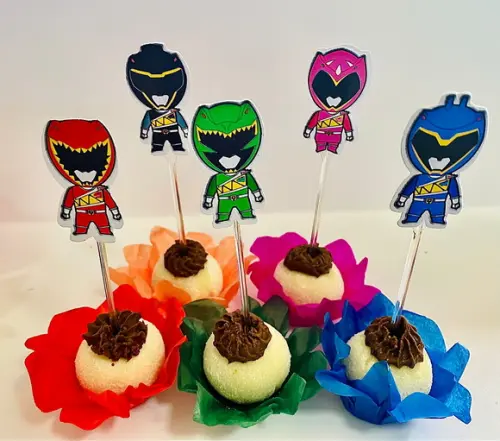 Forminhas Power Rangers e Toppers Luxo