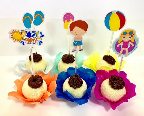 Forminhas Pool Party e Toppers Luxo