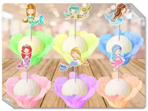 Forminhas Luxo De Seda + Toppers Sereia