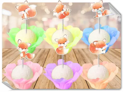 Forminhas Luxo De Seda + Toppers Raposinhas