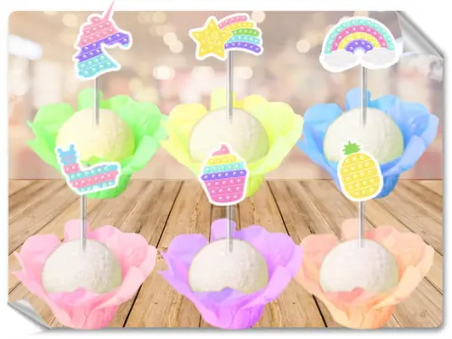Forminhas Luxo De Seda + Toppers Pop It Candy Color