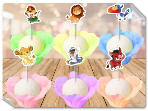 Forminhas Luxo De Seda + Toppers Rei Leão