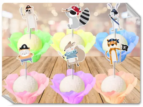 Forminhas Luxo De Seda + Toppers Piratas