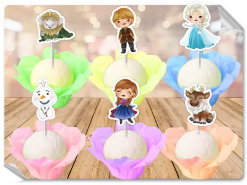 Forminhas Luxo De Seda + Toppers Frozen