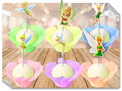 Forminhas Luxo De Seda + Toppers Thinkerbell,- Sininho