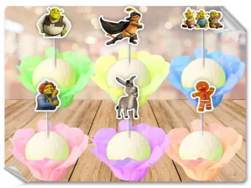 Forminhas Luxo De Seda + Toppers Shrek